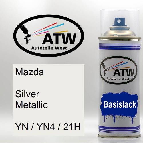Mazda, Silver Metallic, YN / YN4 / 21H: 400ml Sprühdose, von ATW Autoteile West.
